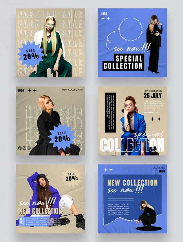 Fashion Collection Social Media Post Templates main preview