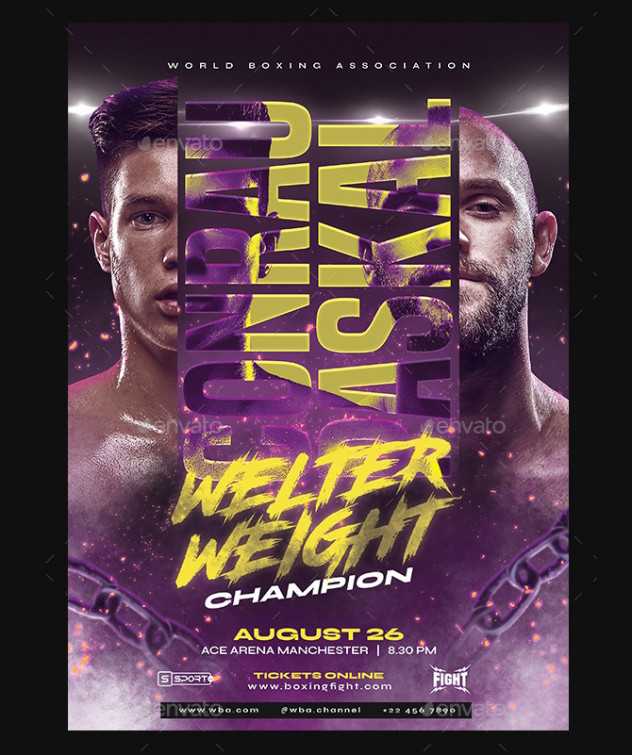 Powerful Boxing Flyer Design PSD