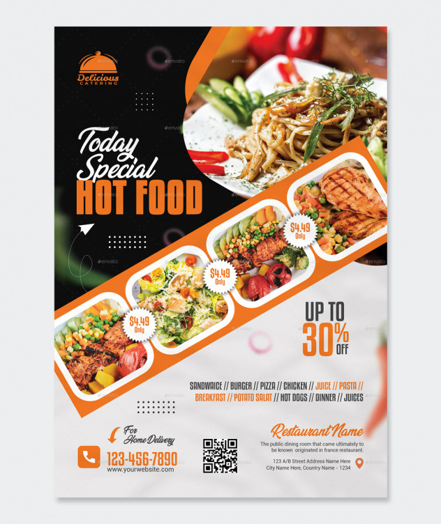 Restaurant Food Flyer Design PSD