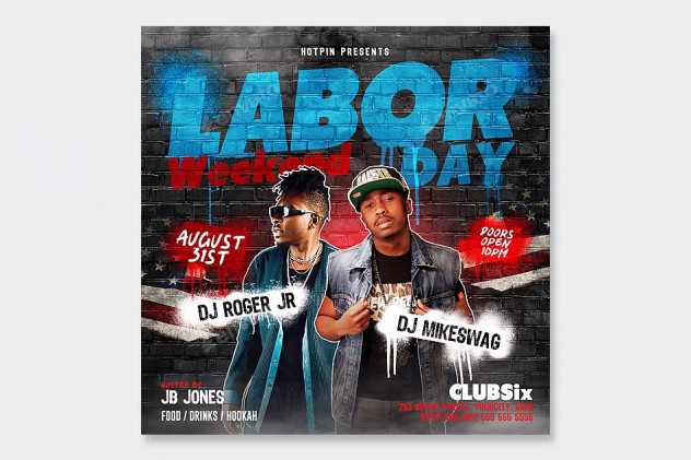 Preview of Labor Day Flyer and Social Media Post Design PSD