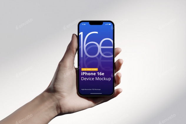 iPhone 16e Mockup Hand Scenes preview #4