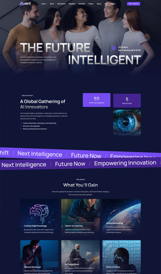 AI Conference Website Template for Angular 20 preview #2