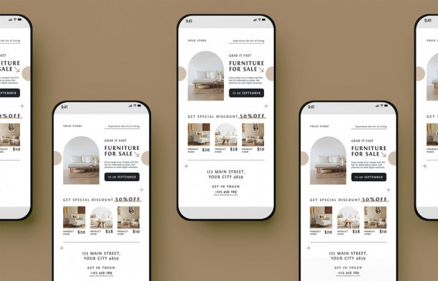 Furniture Flyer and Instagram Post & Story Templates preview #2