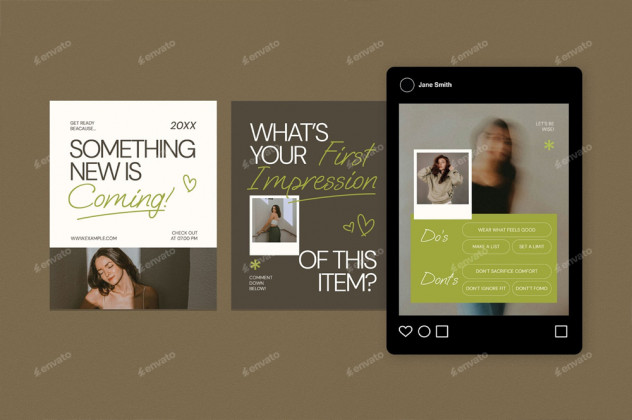 Fashion Sale Instagram Post and Story Templates preview #3
