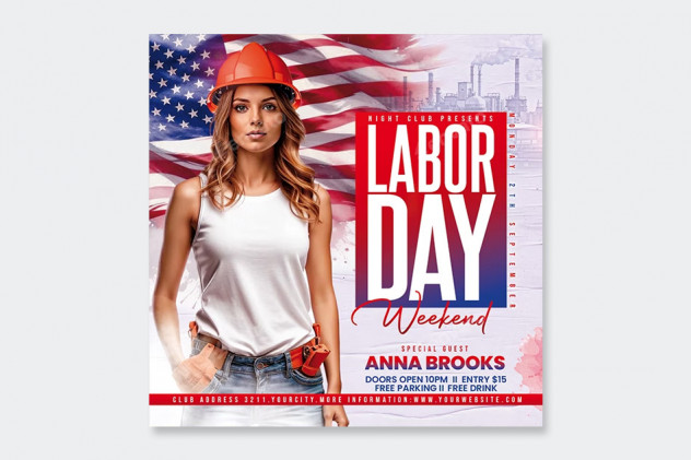 Preview of Creative Labor Day Flyer PSD
