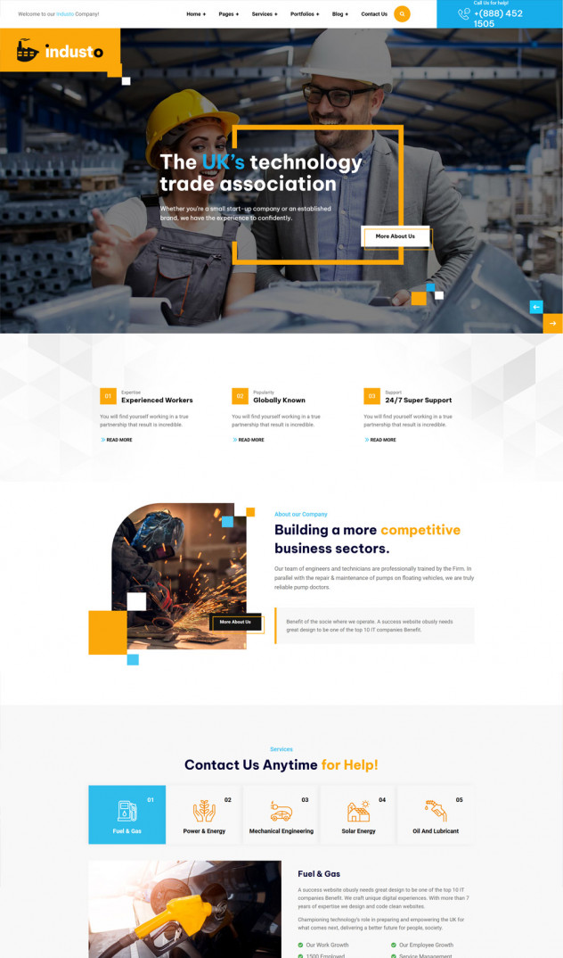Preview of Industo - Industrial Industry & Factory WordPress Theme