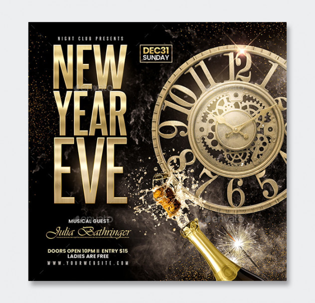 New Year Eve Flyer Template PSD