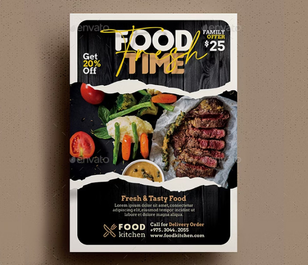 Creative Restaurant Flyer Template PSD