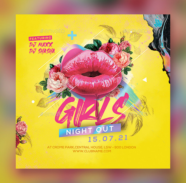 Preview of Ladies Night Flyer Design - PSD