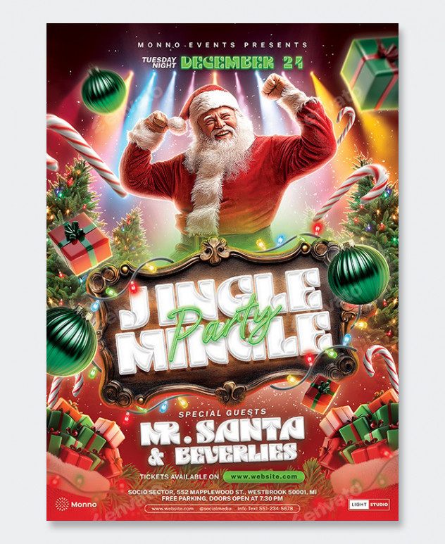 Modern Christmas Flyer Template PSD