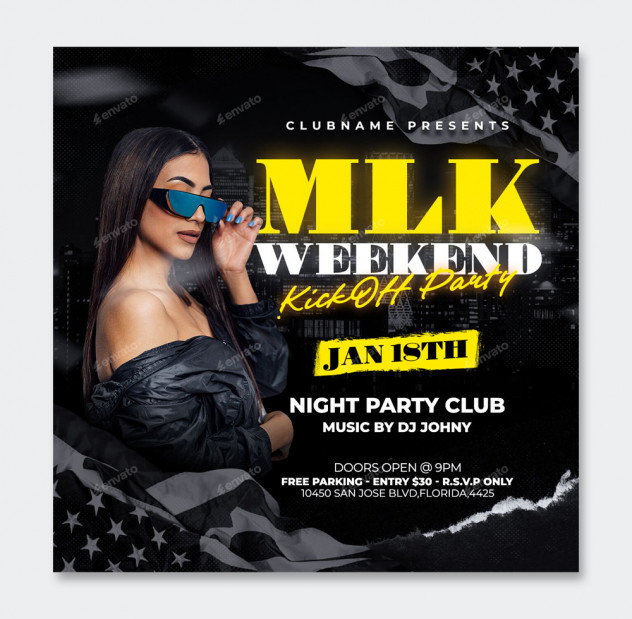 MLK Day Weekend Flyer Template PSD