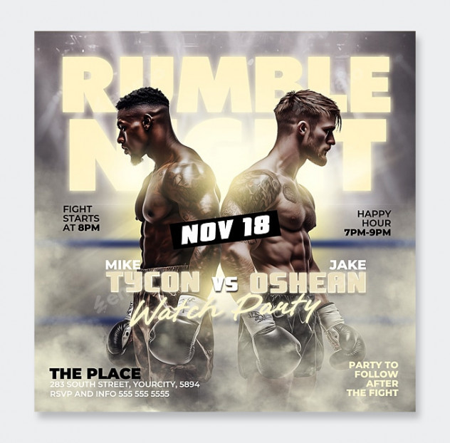 Boxing Flyer Template PSD