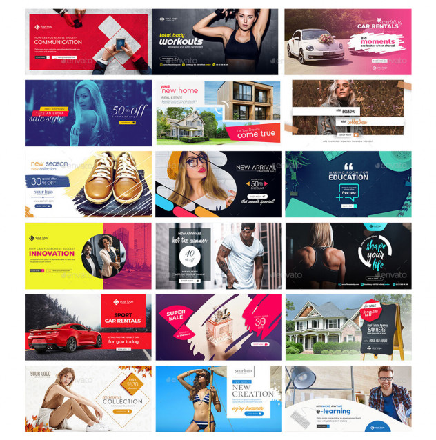 144 Multipurpose Facebook Banner Templates PSD Bundle - product preview 3