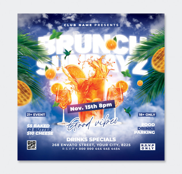 Brunch Flyer Design PSD