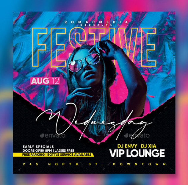 Preview of Stylish Ladies Night Flyer Template - PSD
