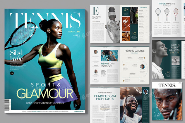 Tennis Magazine Template InDesign