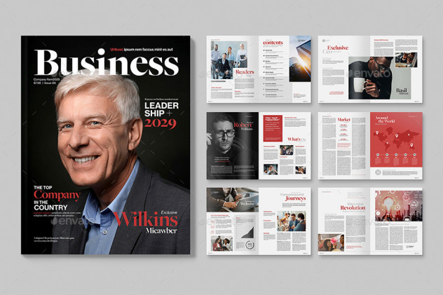 Business Magazine Template InDesign INDD - product preview 0