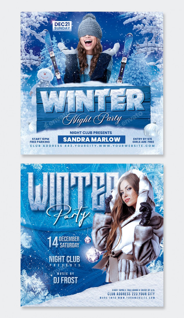 Winter Flyer Template PSD Bundle 2 in 1