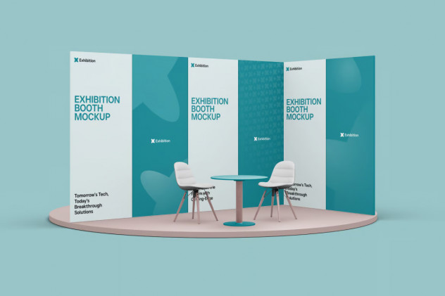 Realistic Exhibition Booth Mockup preview #3