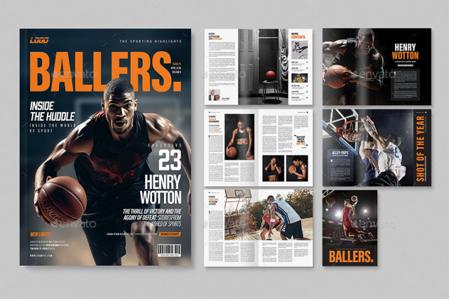 Basketball Magazine Template
