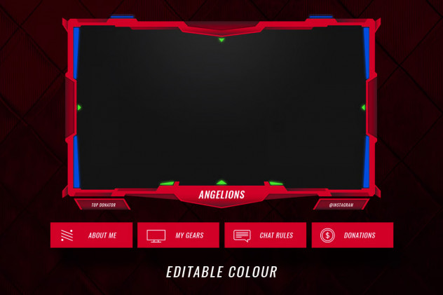 Twitch Facecam Overlay Template preview #3