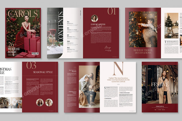 Christmas Magazine Template INDD & IDML - product preview 1