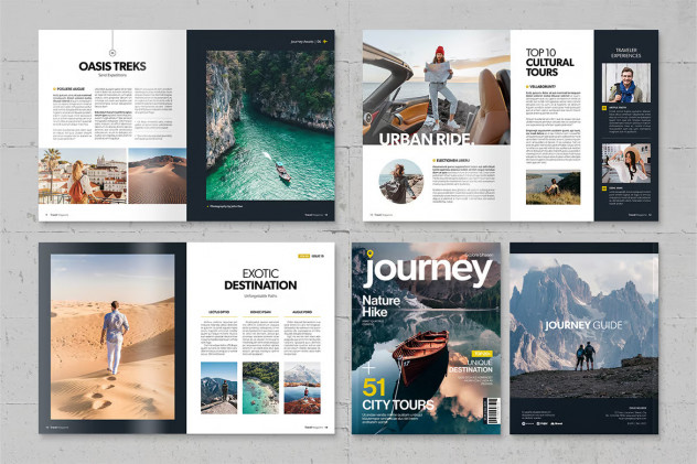 Modern Travel Magazine Template INDD, IDML - product preview 1