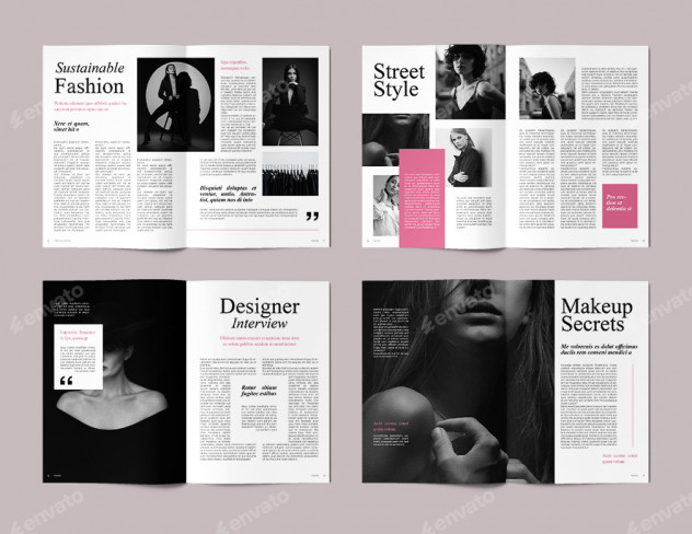 Clean Fashion Magazine Template &ndash; InDesign preview #3