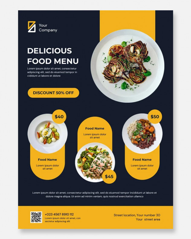 Food Cafe Menu Flyer Design