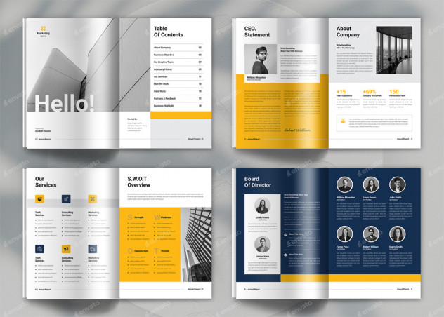 Modern Annual Report Template InDesign