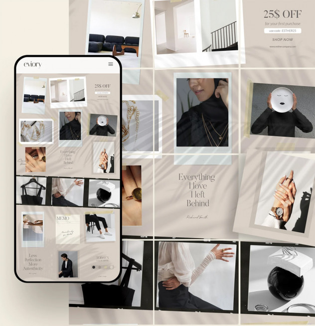 Preview of Minimalist Instagram Puzzle Template (18 Post PSD)
