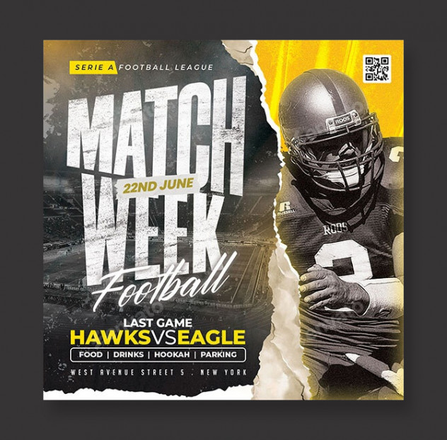 Preview of Football Flyer Template PSD