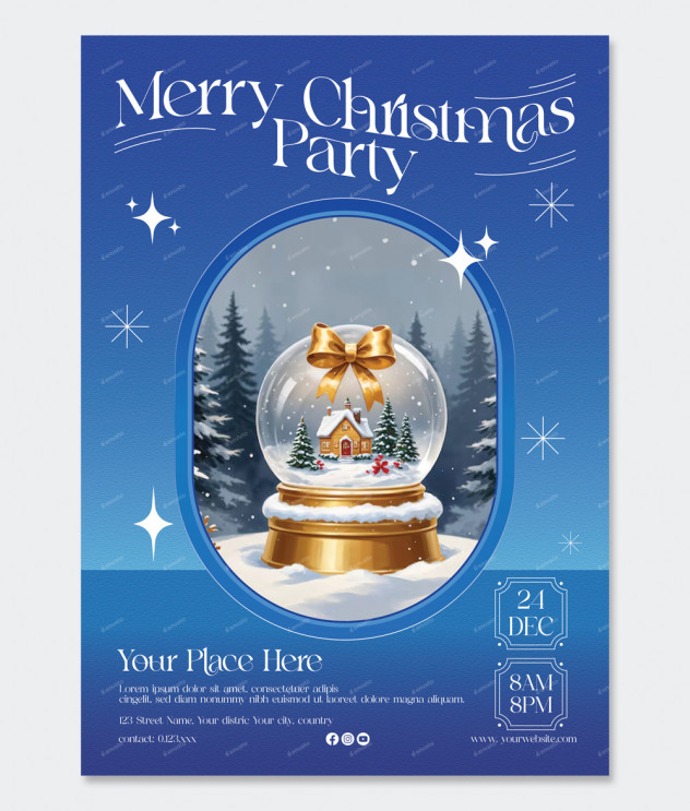 Elegant Christmas Party Flyer Template