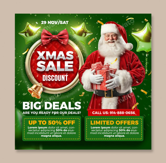 Christmas Sale Flyer Template PSD