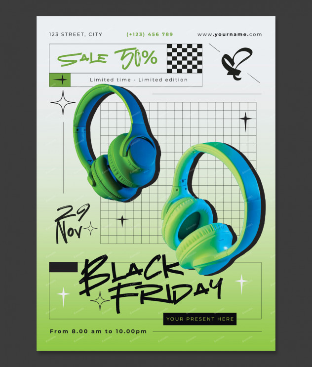 Modern Black Friday Flyer Template PSD, AI, EPS