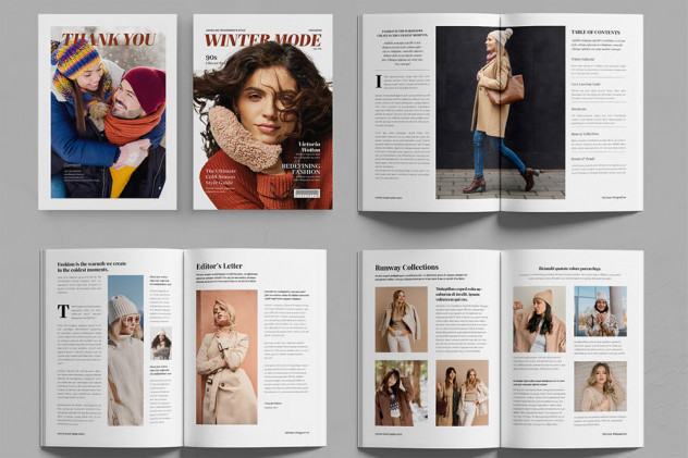 Elegant Winter Fashion Magazine Template preview #2