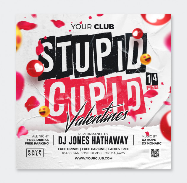 Valentine Flyer Template PSD