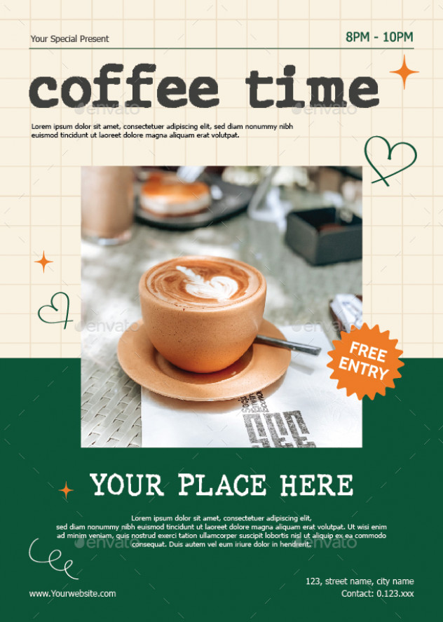 Coffee Flyer Template PSD, AI, EPS - product preview 1