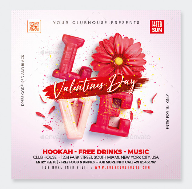 Valentine’s Day Flyer Template PSD