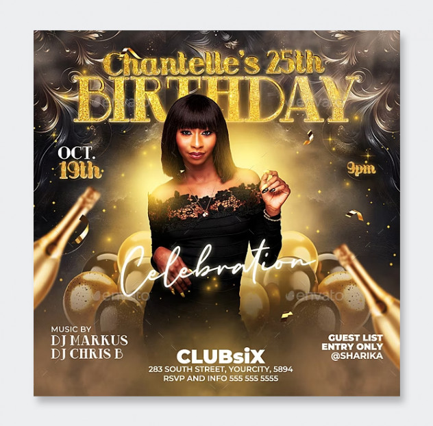 PSD Birthday Flyer Design - product preview 0