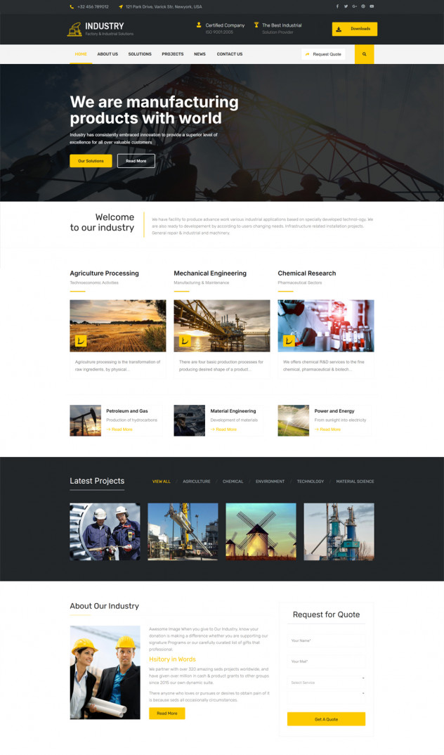 Industry - WordPress Theme for Factory and Industrial Business