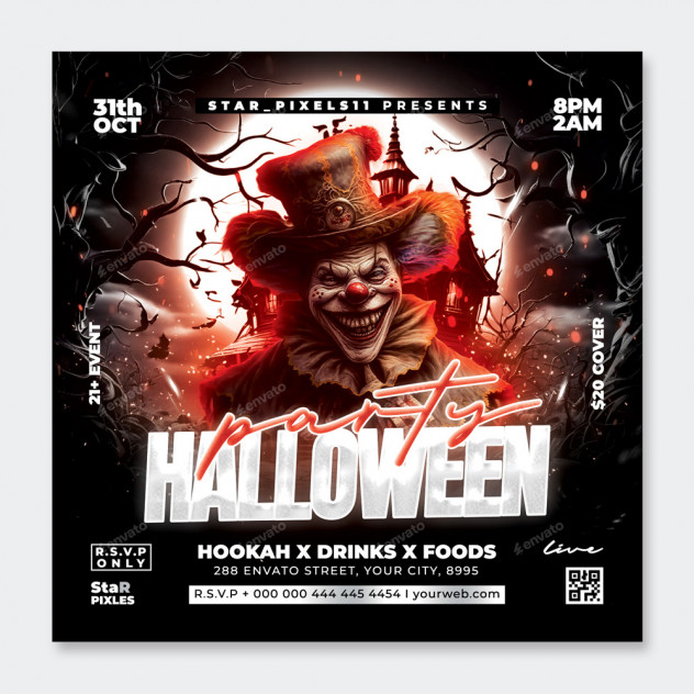 Halloween Party Flyer Template PSD - product preview 0