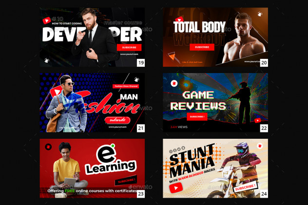 50 Youtube Thumbnail Templates PSD - product preview 3