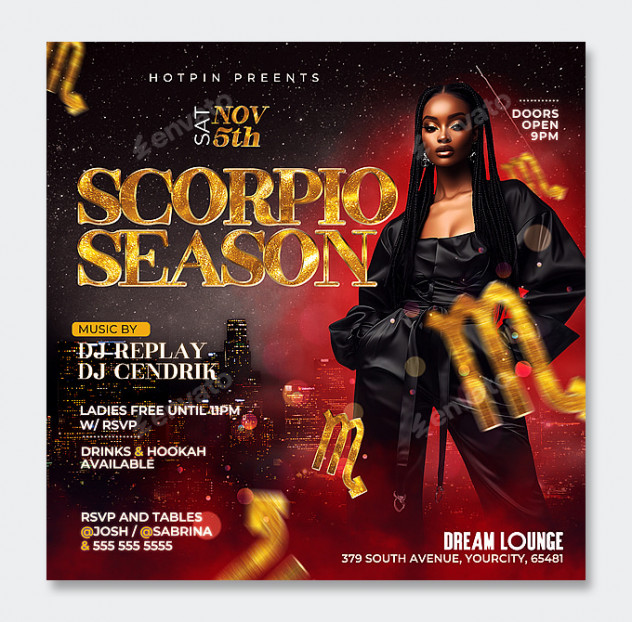 Scorpio Party Flyer Template PSD