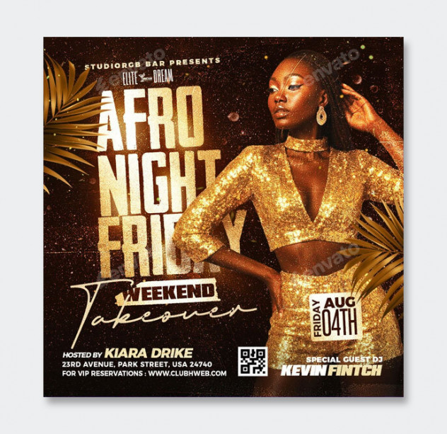 Preview of Afro Night Party Flyer Template - PSD