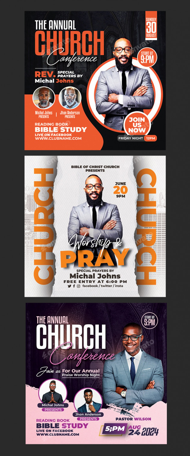 Church Flyer Template Bundle 3 in 1