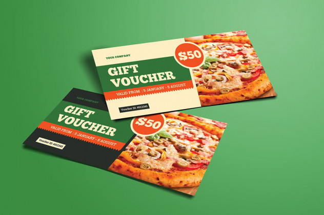 Preview of Food Gift Voucher Template - AI, PSD