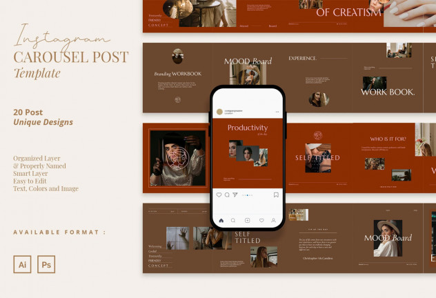 Preview of Elegant Brand Instagram Carousel Template