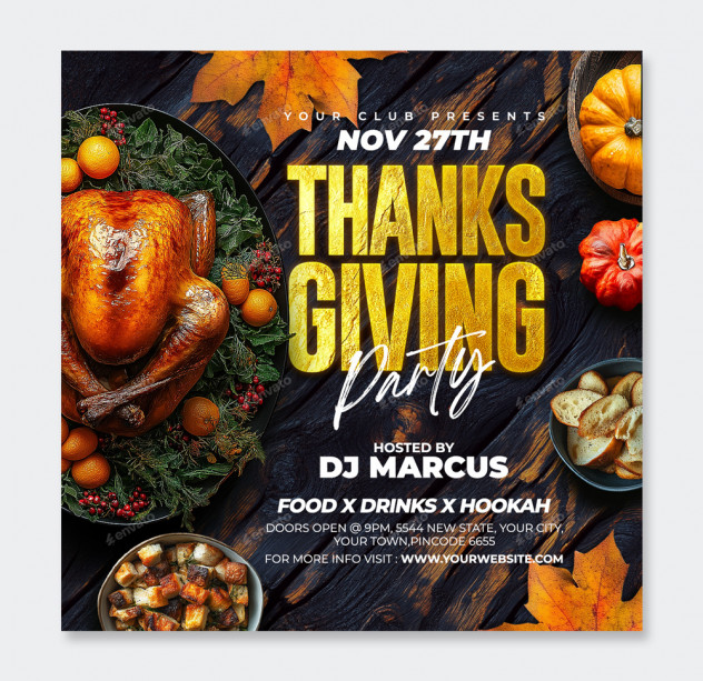 Thanksgiving Flyer Template PSD - product preview 0