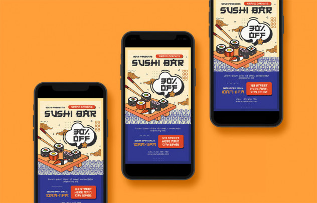 Modern Sushi Flyer Template preview #2